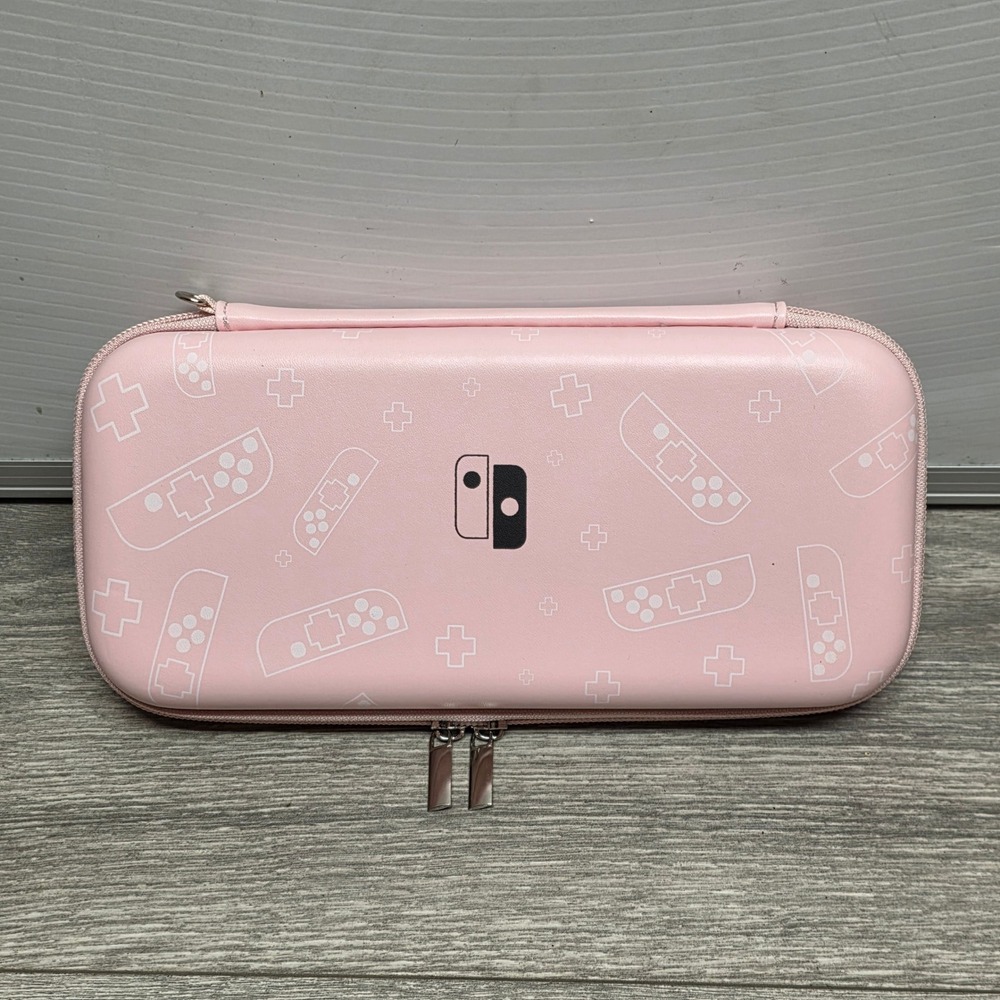 Flyekist Pink Hardshell Carrying Case for Nintendo Switch 10 Game Slots Travel